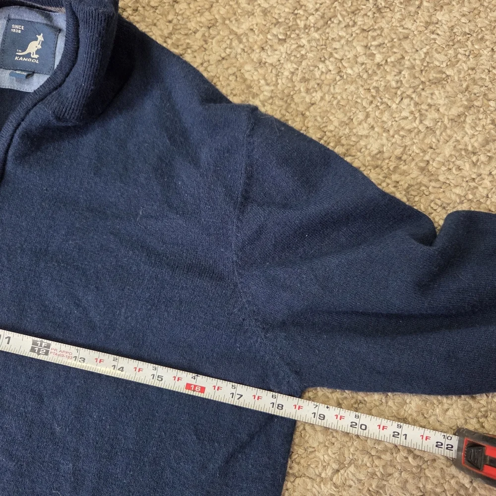 Kangol 1/4 Zip Sweater Men's Premium‎ Super Soft Viscose Poly Nylon XL NAVY